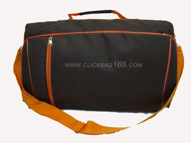 กระเป๋าเดินทางใบใหญ่สีน้ำตาล เก๋ไก๋ด้วยสายสะพายสีส้ม CLICK 0406